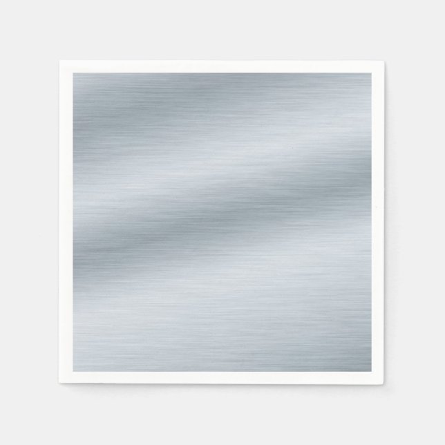 Brushed Silver Look Background Art Napkins (Front)