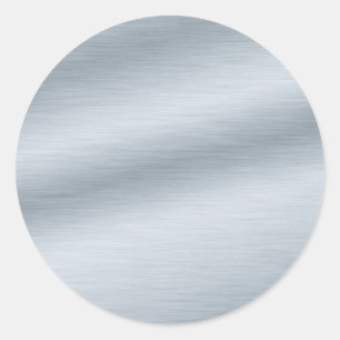 Brushed Silver Look Background Classic Round Sticker