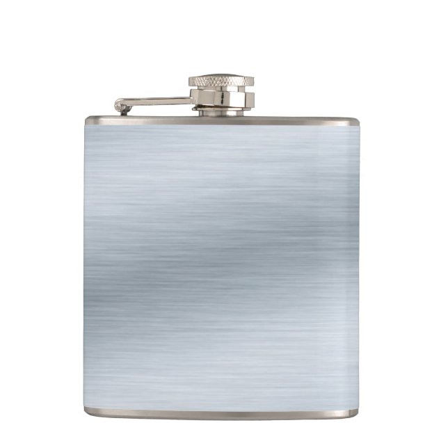 Brushed Silver Look Background Flask (Front)