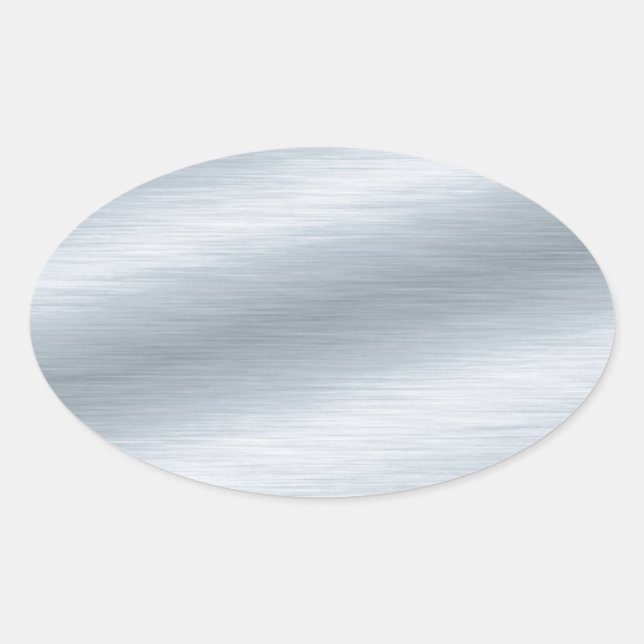 Brushed Silver Look Background Oval Sticker (Front)