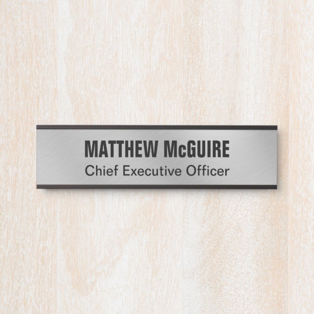 Brushed Silver Look Office Door Sign (Front)