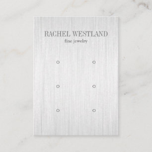 Brushed silver Luxury Jewelry 3 Earring display Business Card