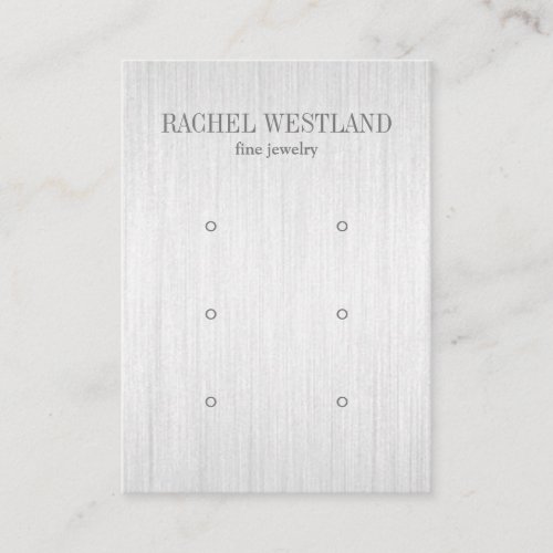 Brushed silver Luxury Jewelry 3 Earring display Business Card