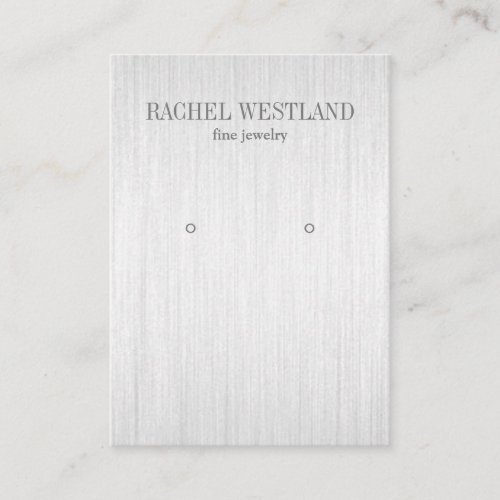 Brushed silver Luxury Jewelry  Earring display Business Card