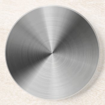 Brushed Silver Metal Coaster by UDDesign at Zazzle