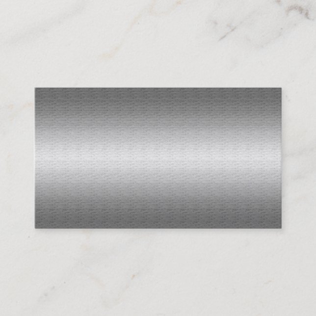 Brushed Silver Metal Look Business Cards (Front)
