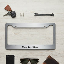 Brushed Silver metal Look Metallic Custom Text License Plate Frame