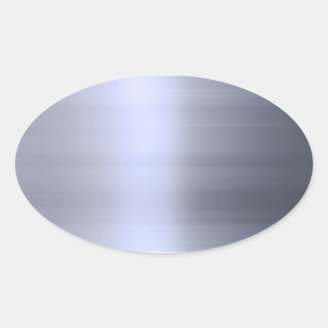 Brushed Silver Metal Textured Oval Sticker (Front)