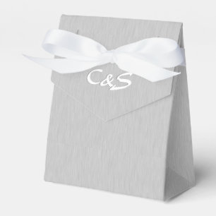 Brushed Silver Monogrammed Favor Boxes
