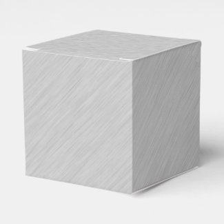 Brushed Silver Personalized Favor Boxes