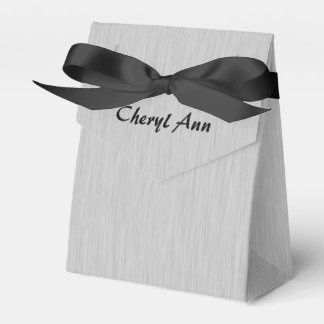 Brushed Silver Personalized Favor Boxes