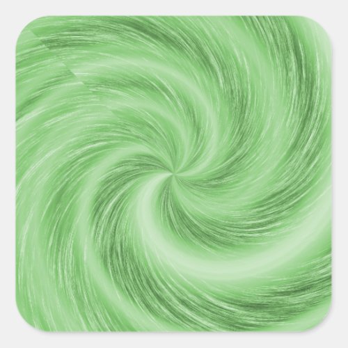 Brushed Spiral _ Green Square Sticker