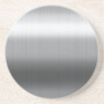 Brushed Stainless Coaster<br><div class="desc">A plain faux brushed stainless steel texture.. Add your design or text over it or leave it plain if you just love metal.</div>