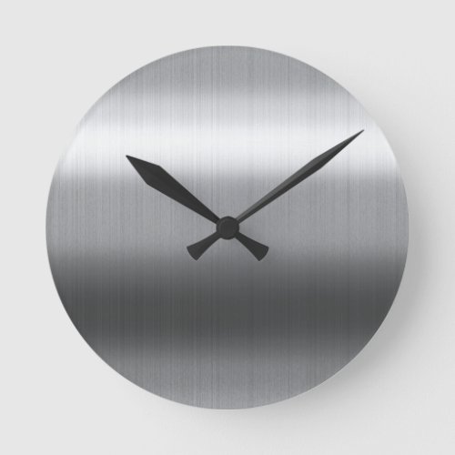 Brushed Stainless Round Clock