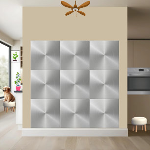 Brushed Stainless Steel Texture Ceramic Tile