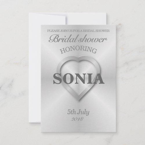 Brushed stainless steel wedding invitation