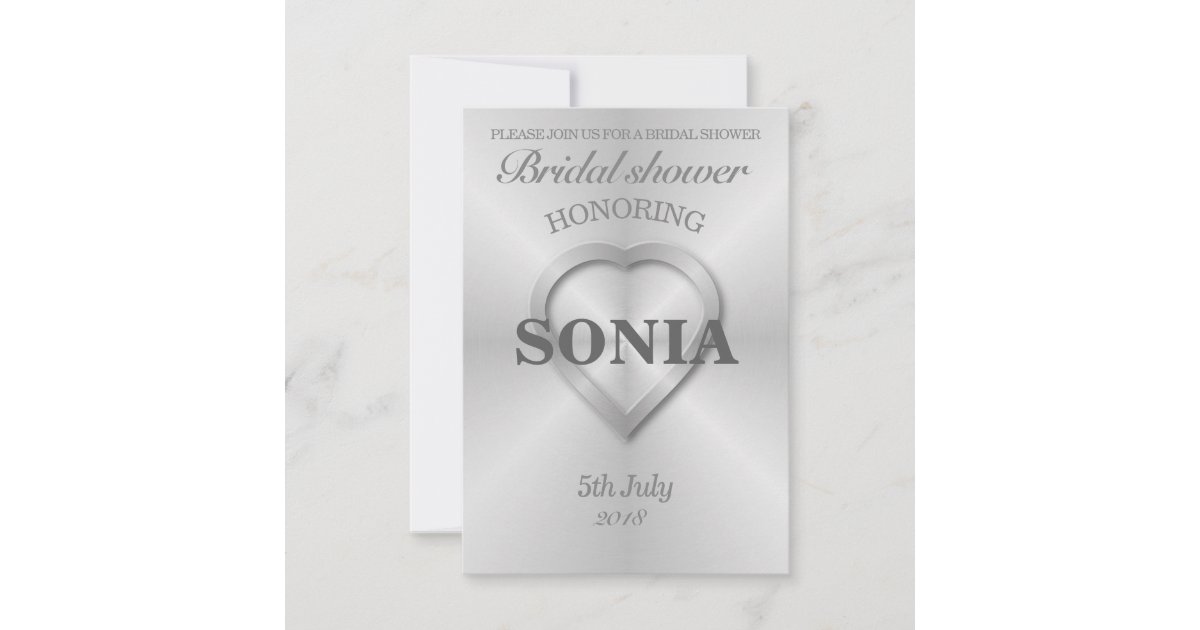 Brushed stainless steel wedding invitation Zazzle