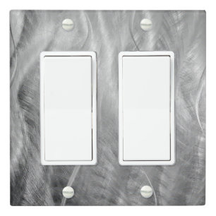 Brushed Stainless Wavy Abstract Light Switch Cover