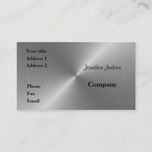 Customizable Brushed steel business card templates