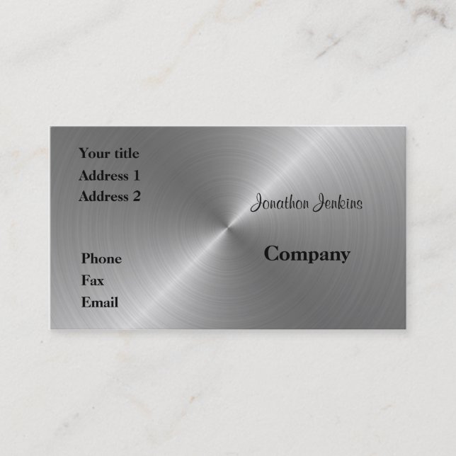 Brushed steel business card (Front)