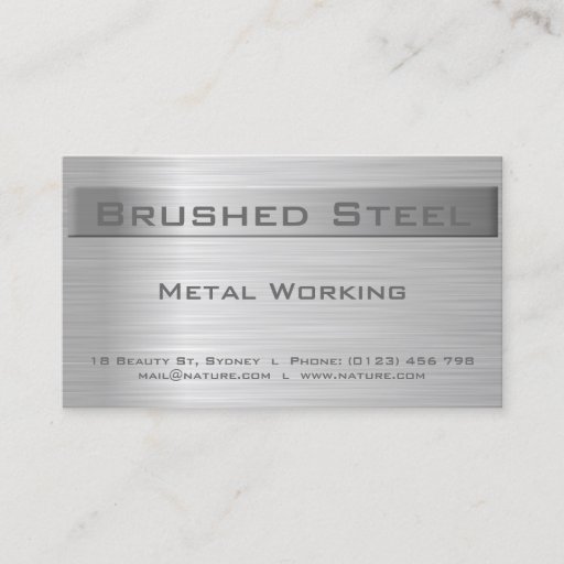 Customizable Brushed Steel Business card