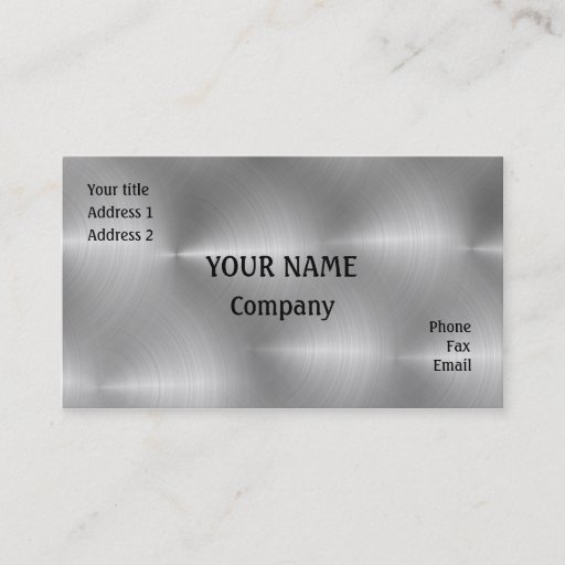 Customizable Brushed steel business card templates