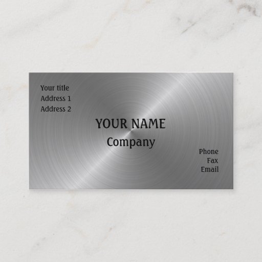 Customizable Brushed steel business card