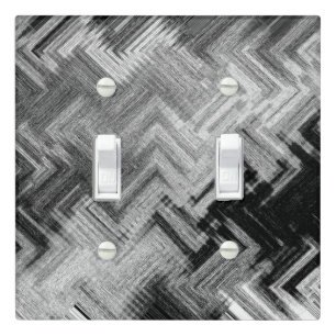 Brushed Steel Double Toggle Light Switch Cover
