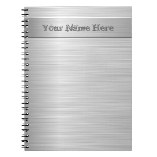 Brushed Steel Effect - Notepad Notebook (Front)
