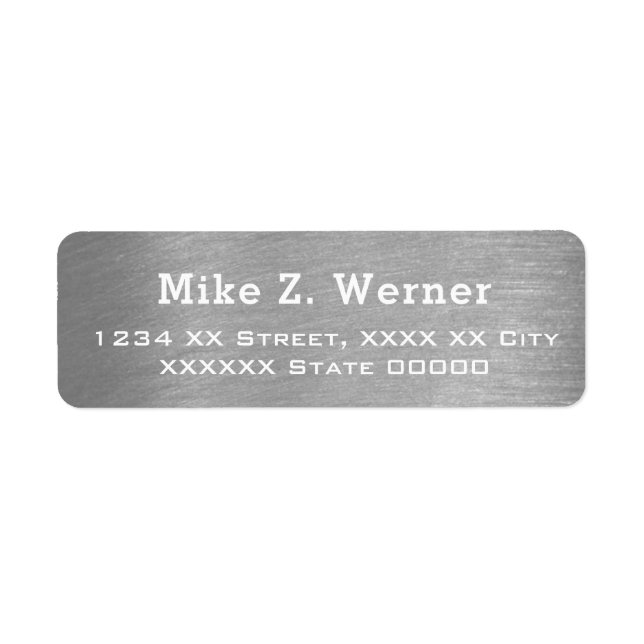 brushed steel gray effect label (Front)