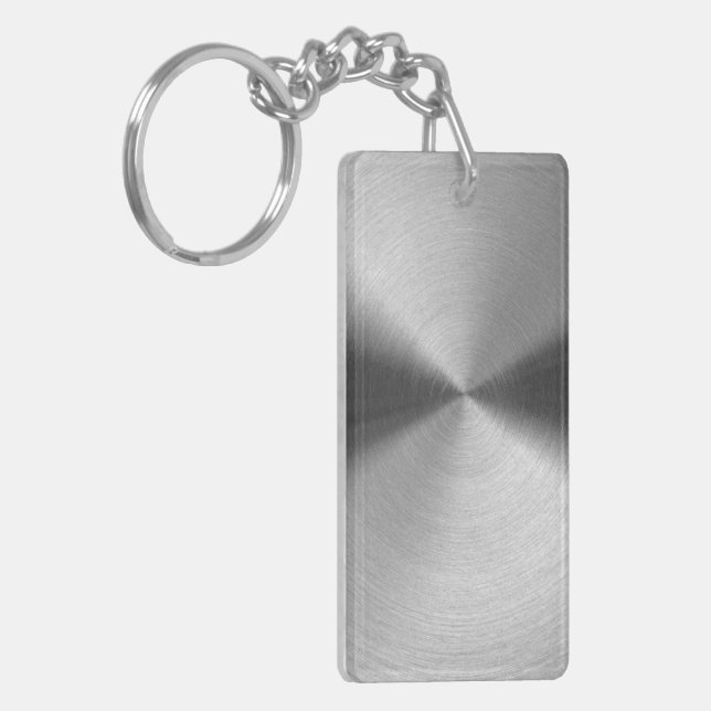 Brushed Steel Keychain (Front Left)