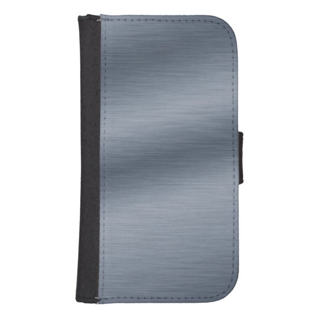 Brushed Steel Look Phone Wallet Case (Front)