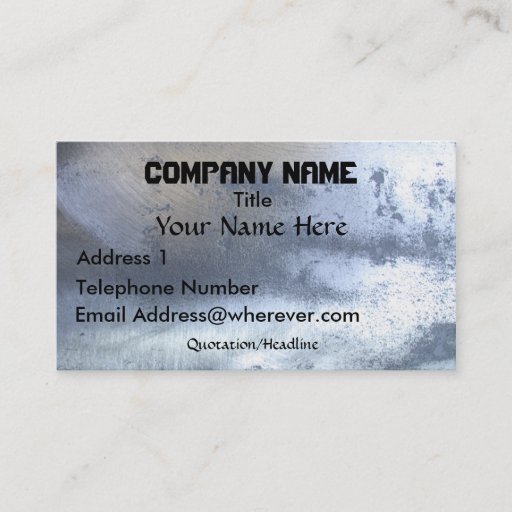 Customizable BRUSHED STEEL Metallic-effect Business Card