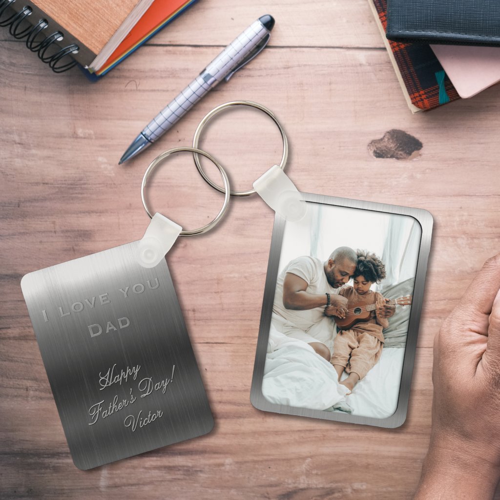 Brushed steel photo frame - Father’s Day