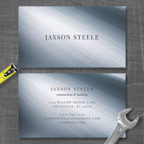 Brushed Steel Professional Business Card