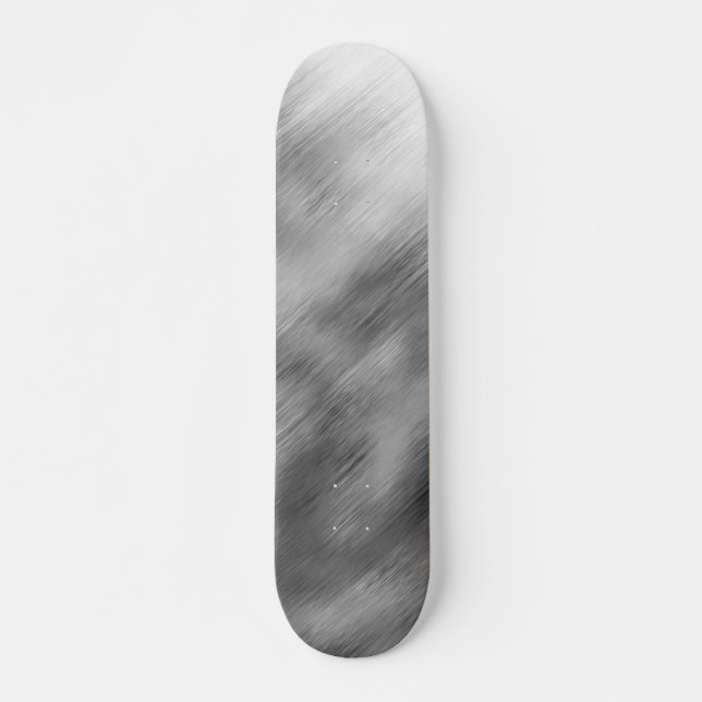 Brushed Steel Speed Look Customizable Gray White Skateboard (Front)