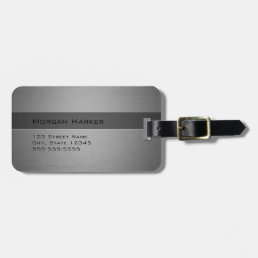 Brushed Steel Two Shades Luggage Tag