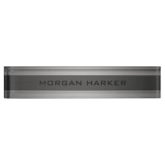 Brushed Steel Two Shades Nameplate