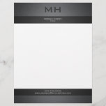 Brushed Steel Two Shades with Your Name Letterhead<br><div class="desc">Clean and bold letterhead with a brushed steel design in two dark shades.</div>