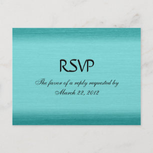 Brushed Teal Blue Menu RSVP