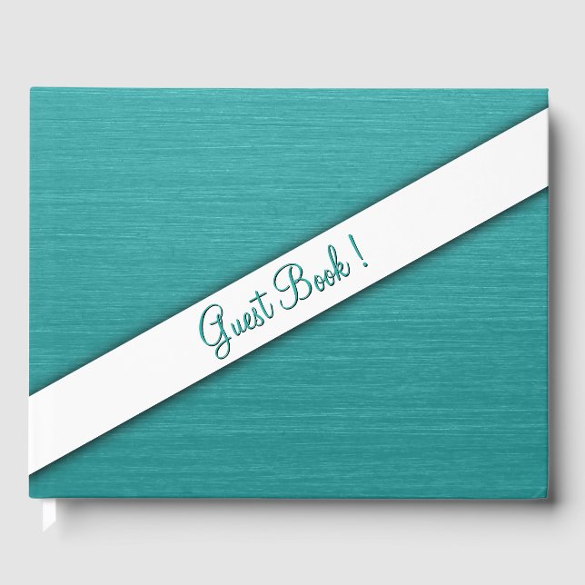 Brushed Teal Guest Book (Front)