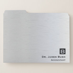 Brushed Titanium Slate Monogram Professional File Folder