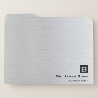 Brushed Titanium Slate Monogram Professional File Folder