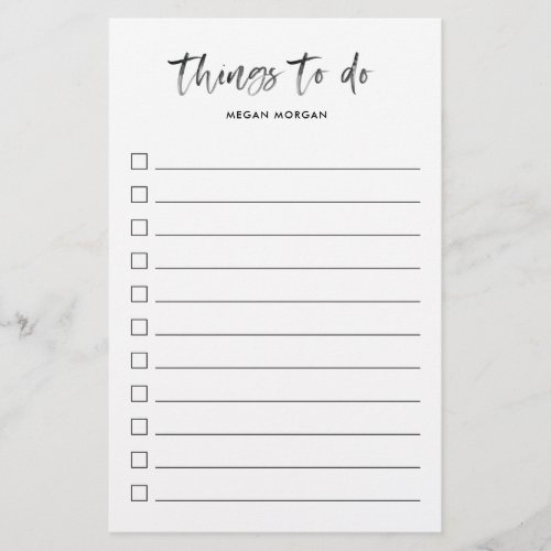 Brushed To Do List Note Stationery