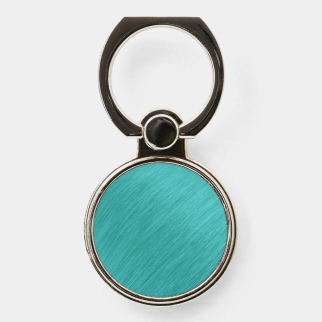 Brushed Turquoise Delight Phone Ring Stand (Front)