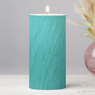 Brushed Turquoise Delight Pillar Candle
