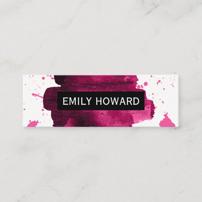 Brushed Watercolor Mini Business Card (Front)