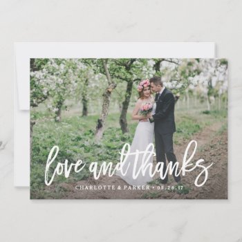 Brushed Wedding Thank You Photo Card by FINEandDANDY at Zazzle