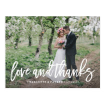 Brushed Wedding Thank You Photo Post Card Brushed Wedding Thank You Photo Post Card