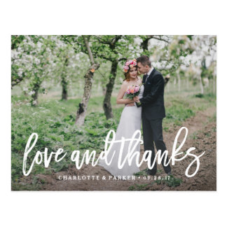Brushed Wedding Thank You Photo Post Card